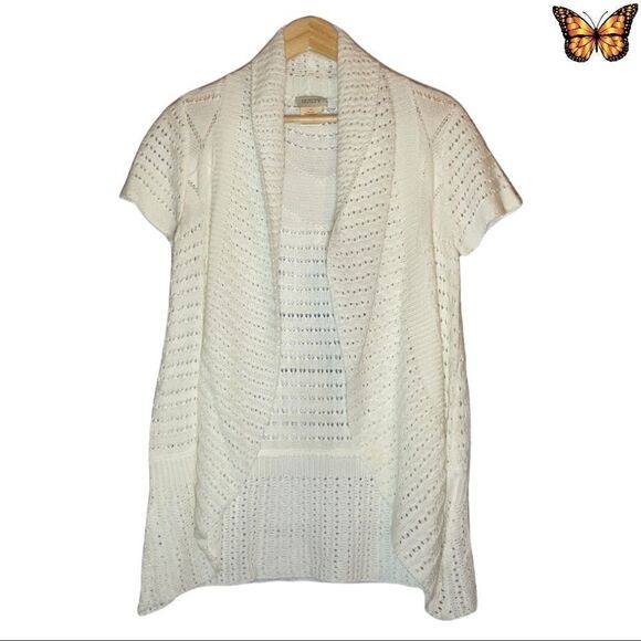 GUILTY Open Cocoon Pointelle Knit Cardigan Size Small - Picture 1 of 7